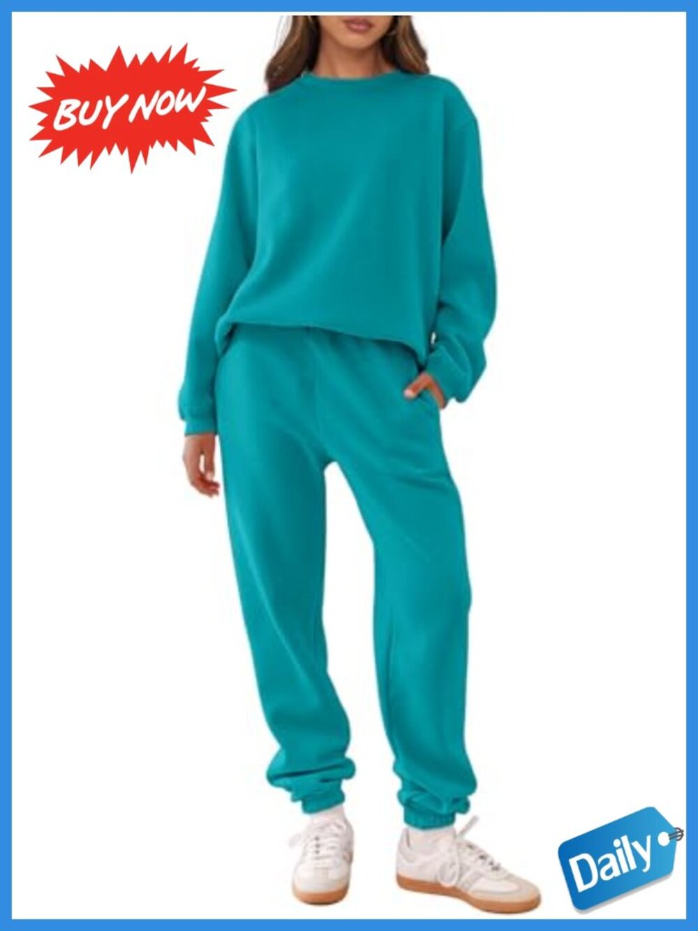 Womens Lounge Set 2 Piece Sweatsuit Jogger Pants Crewneck Sweatshirt